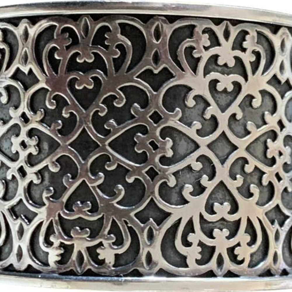 WOW Silpada Sterling Silver Wide Intricate Cuff Bracelet B1697 Filigree